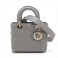 Second hand Dior Lady Dior MY ABCDIOR Small Cannage Leather 2-Way Handbag Grey - Tabita Bags