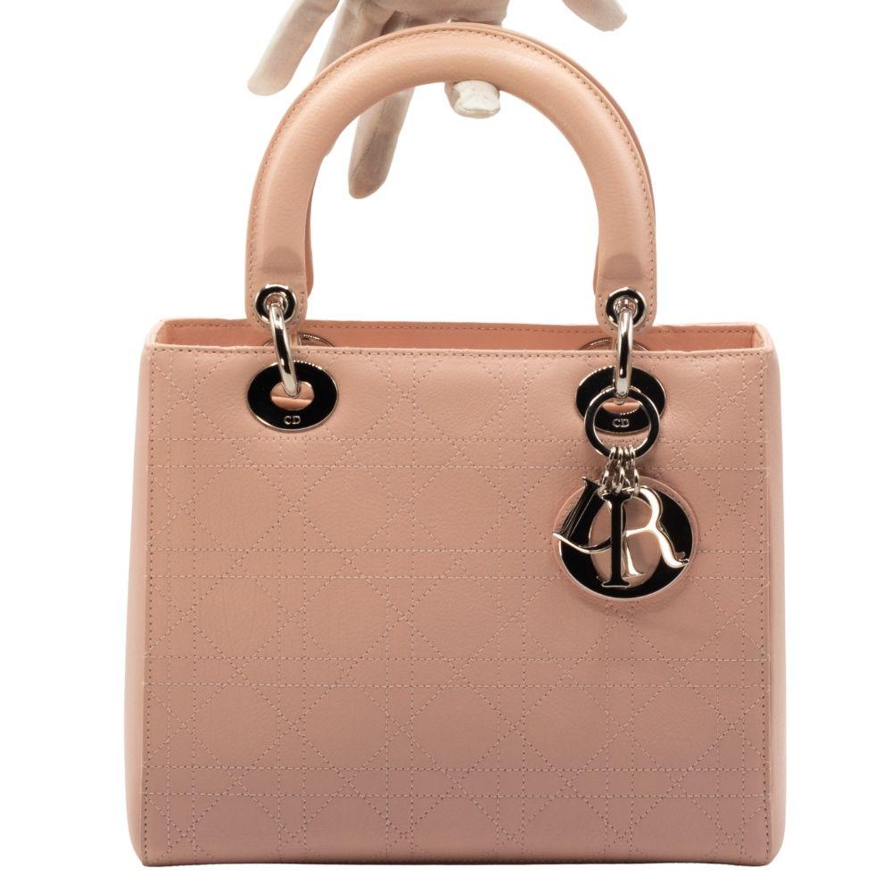 Second hand Dior Lady Dior Pink Leather Medium - Tabita Bags