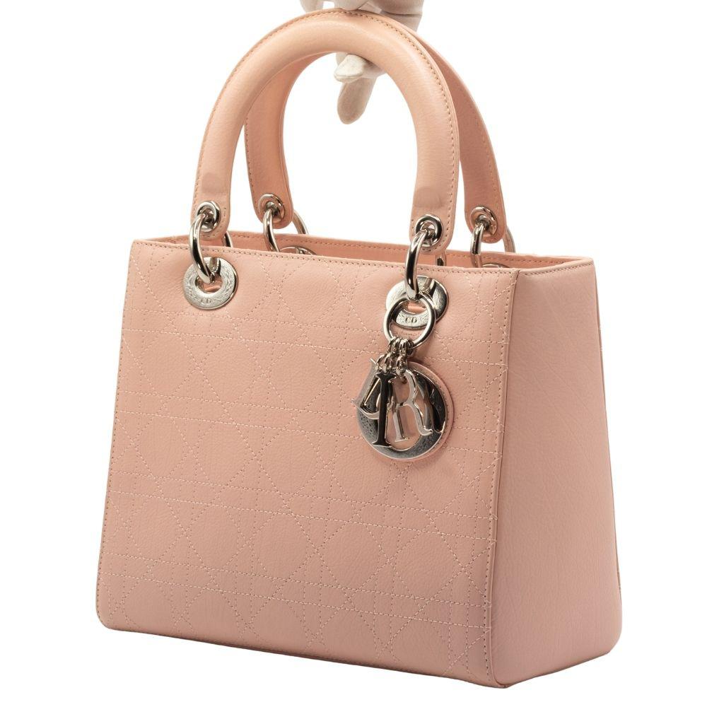 Second hand Dior Lady Dior Pink Leather Medium - Tabita Bags