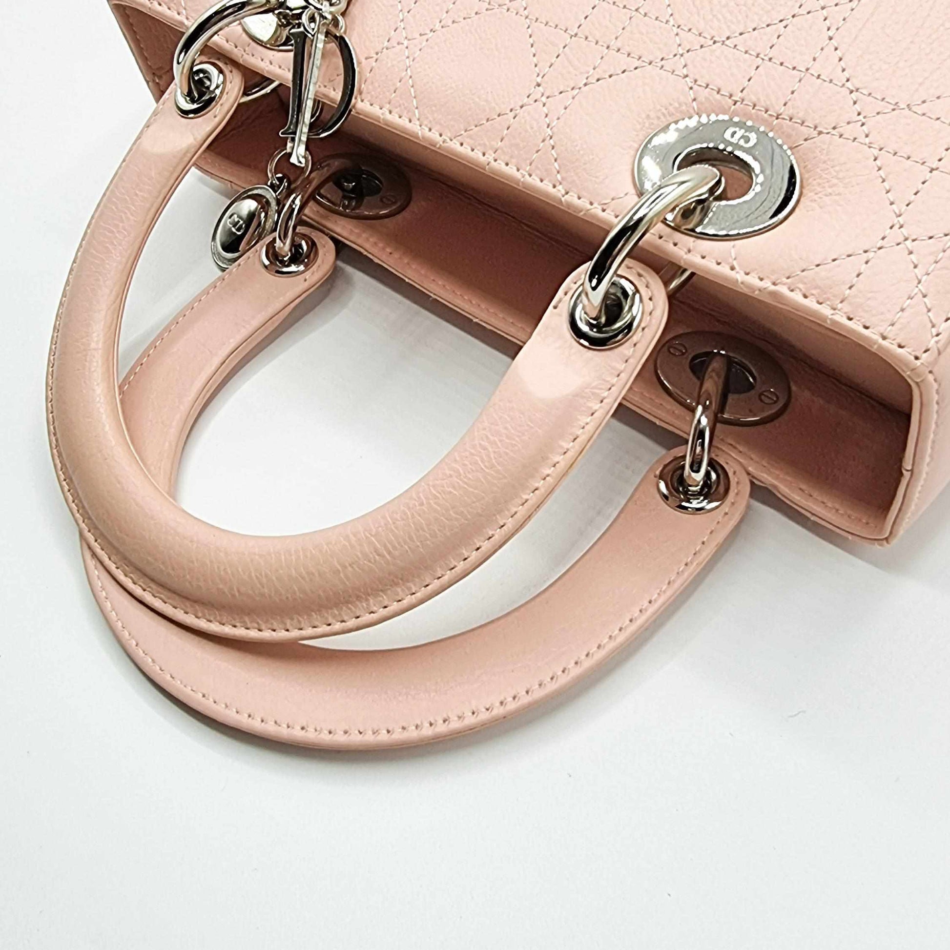 Second hand Dior Lady Dior Pink Leather Medium - Tabita Bags