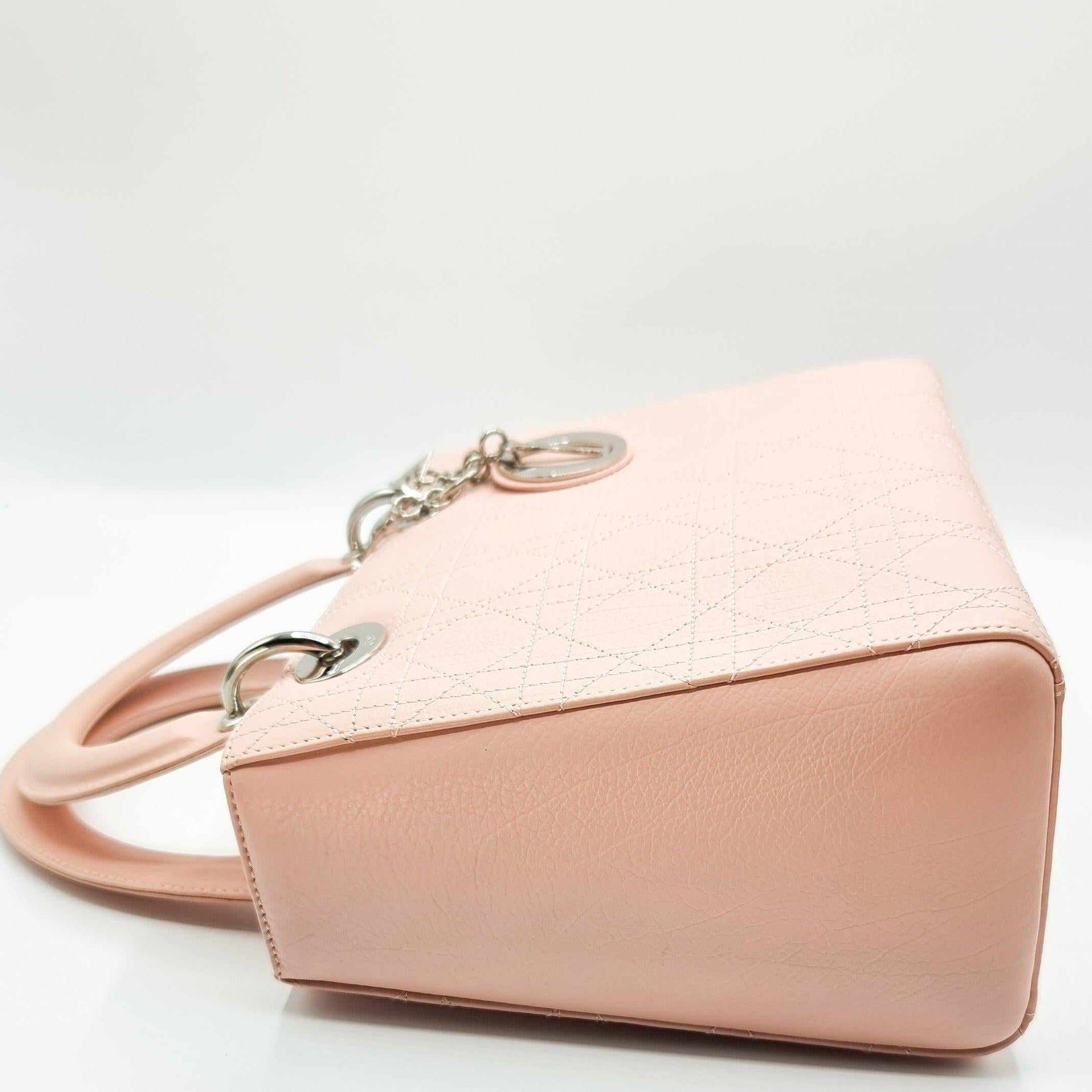 Second hand Dior Lady Dior Pink Leather Medium - Tabita Bags