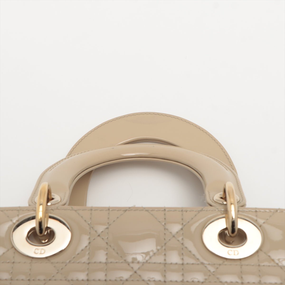 Second hand Dior Lady Dior Small Cannage Patent Calfskin Beige Bag - Tabita Bags