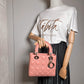 Second hand Dior Lady Dior Small My ABCDior Cannage Lambskin Leather 2-Ways Tote Bag Pink - Tabita Bags