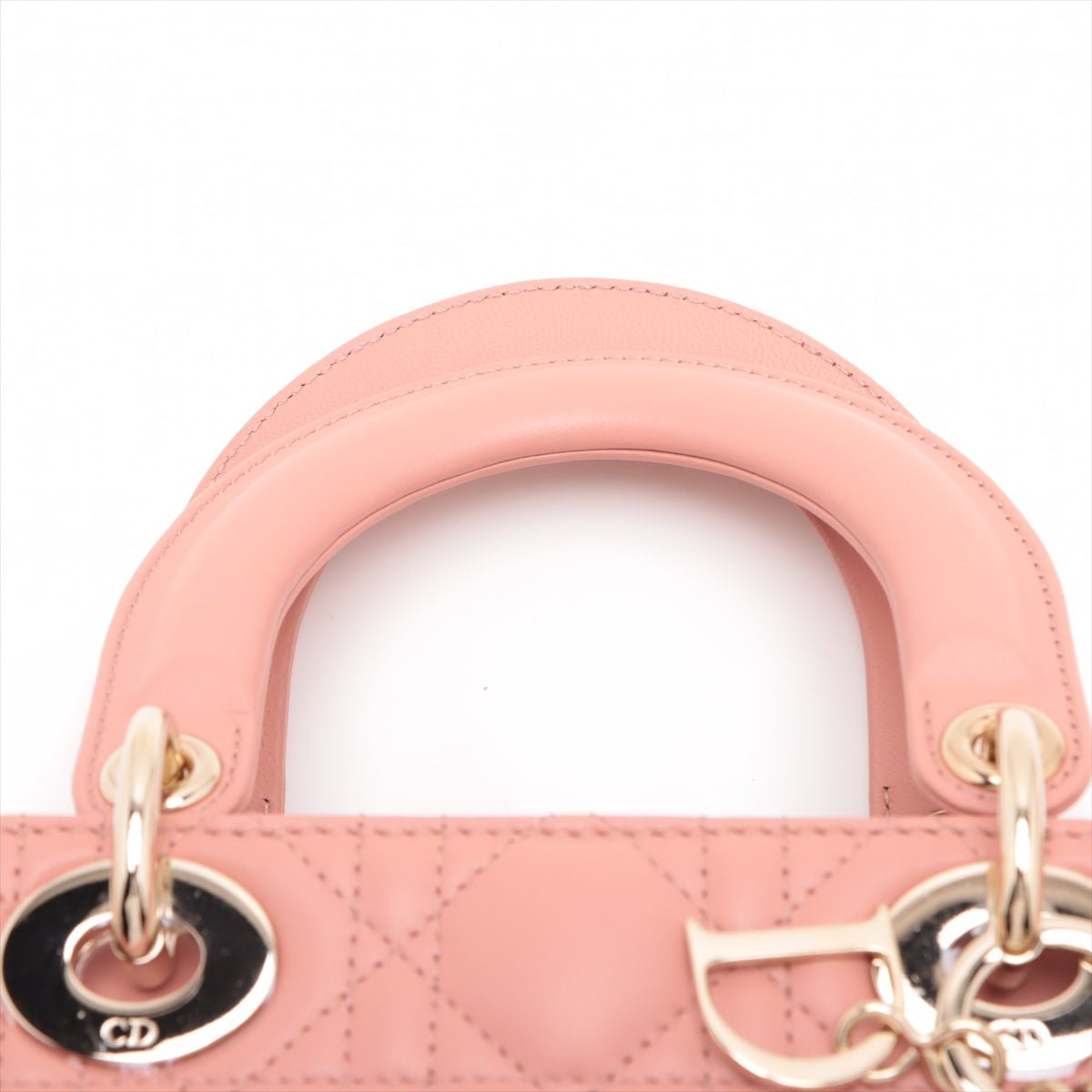 Second hand Dior Lady Dior Small My ABCDior Cannage Lambskin Leather 2-Ways Tote Bag Pink - Tabita Bags