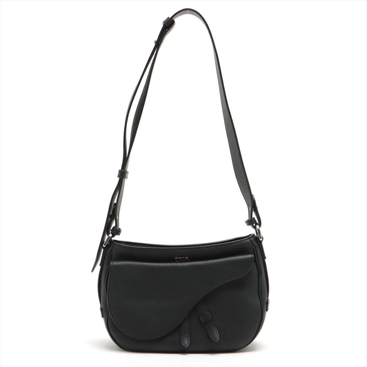 Second hand Dior Saddle Soft Bag Black Grained Leather - Tabita Bags