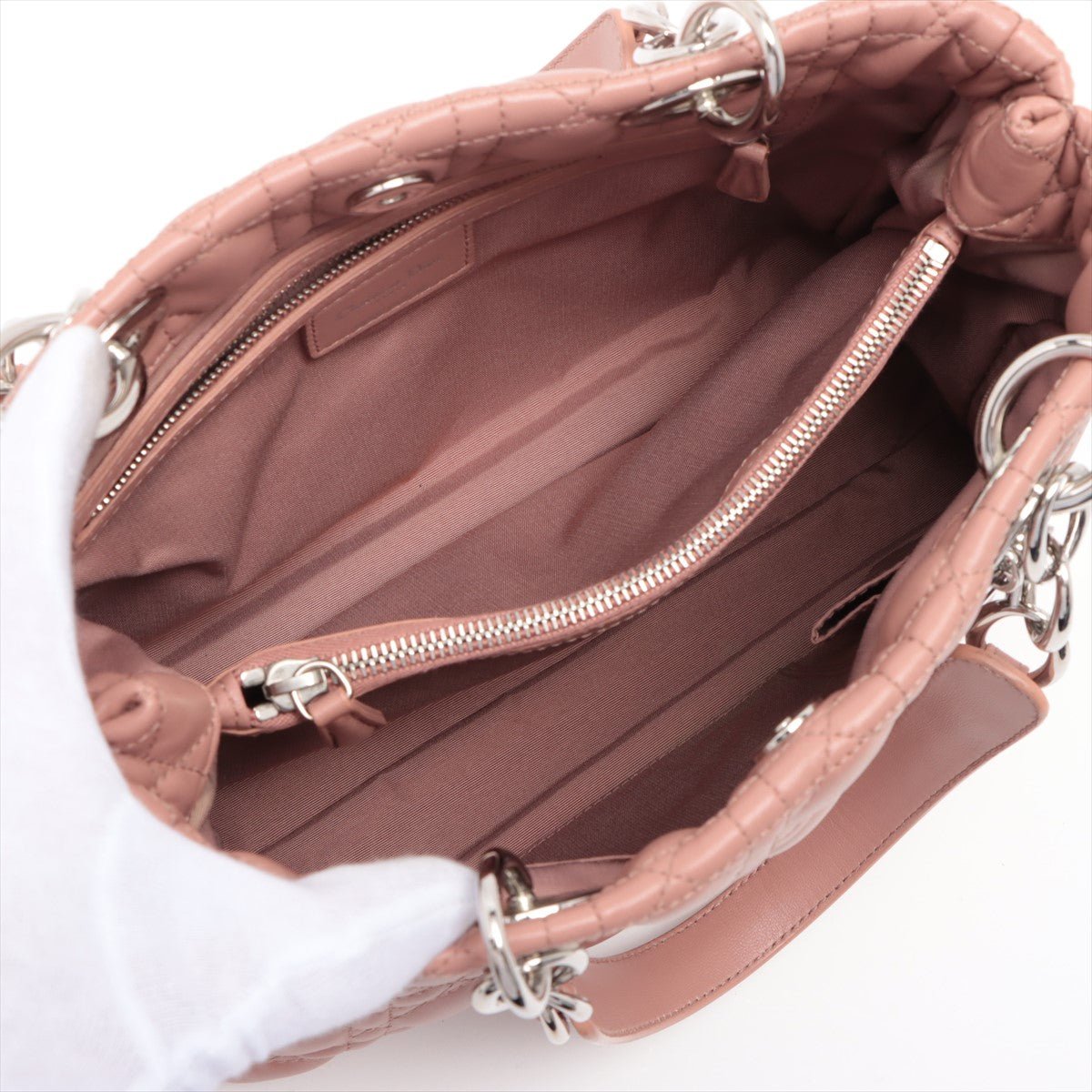 Second hand Dior Shoulder Bag Cannage Leather Pink - Tabita Bags