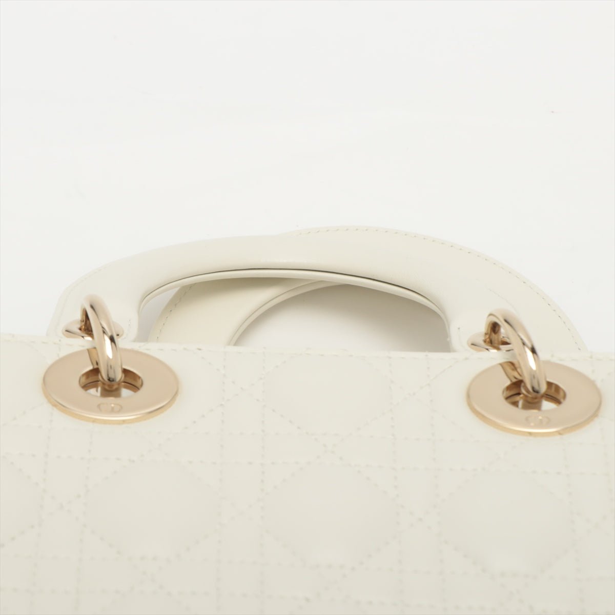 Second hand Dior Small Lady Dior My ABCDior Bag Leather 2-way Off White - Tabita Bags