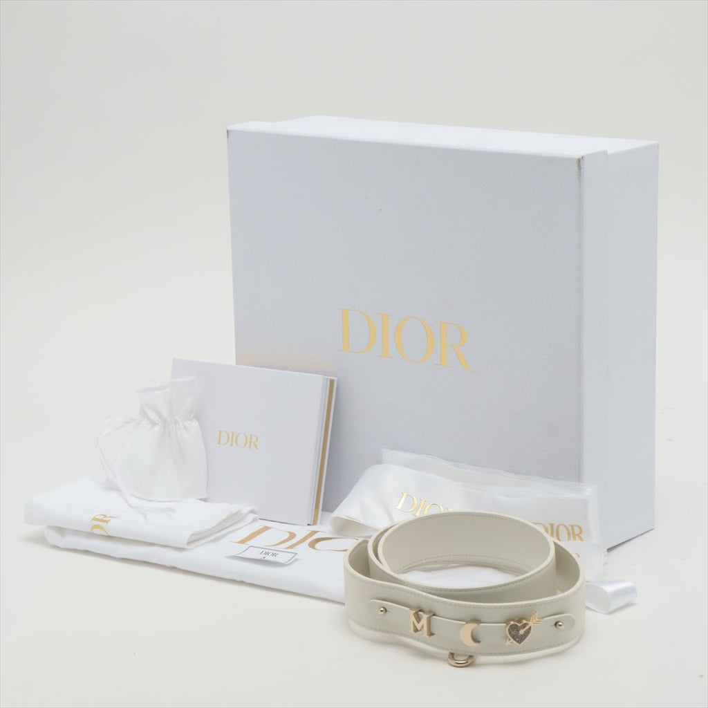 Second hand Dior Small Lady Dior My ABCDior Bag Leather 2-way Off White - Tabita Bags