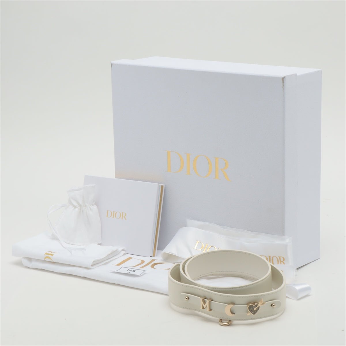 Second hand Dior Small Lady Dior My ABCDior Bag Leather 2-way Off White - Tabita Bags