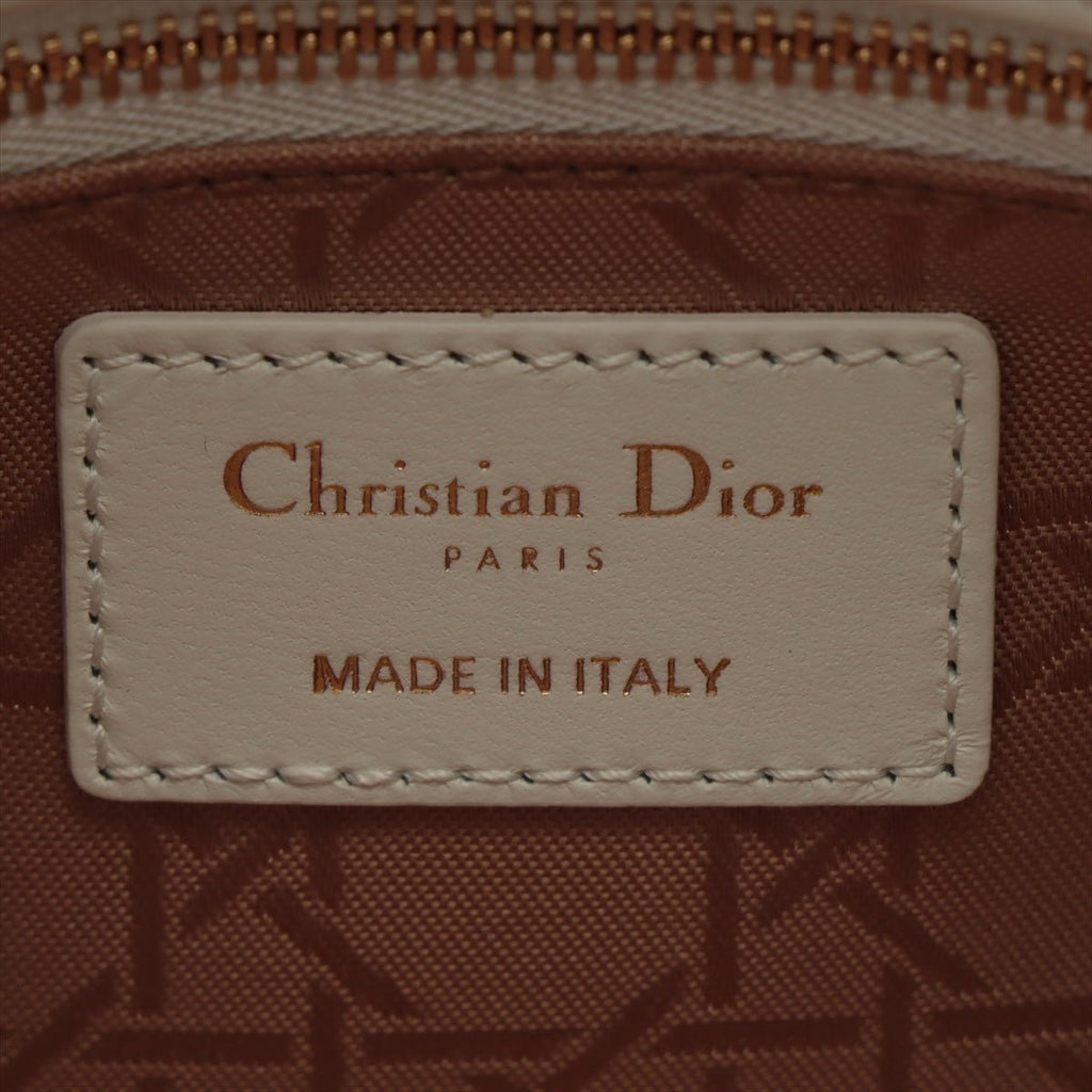 Second hand Dior Small Lady Dior My ABCDior Bag Leather 2-way Off White - Tabita Bags