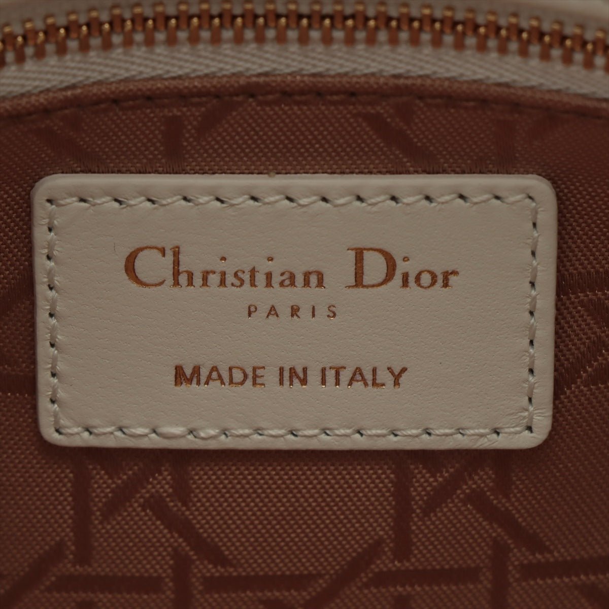Second hand Dior Small Lady Dior My ABCDior Bag Leather 2-way Off White - Tabita Bags