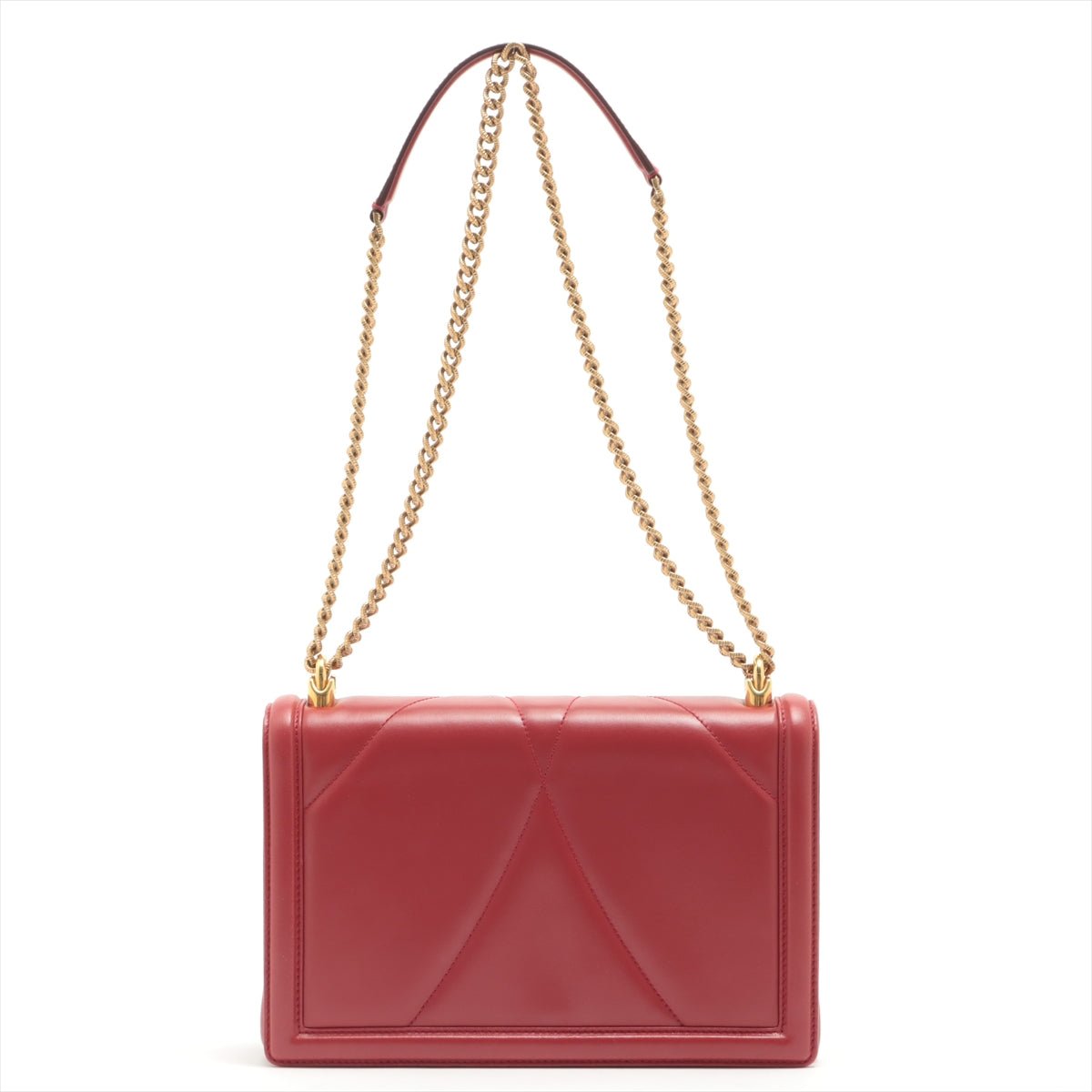 Second hand Dolce e Gabbana Devotion Chain Large Quilted Nappa Poppy Red Bag - Tabita Bags