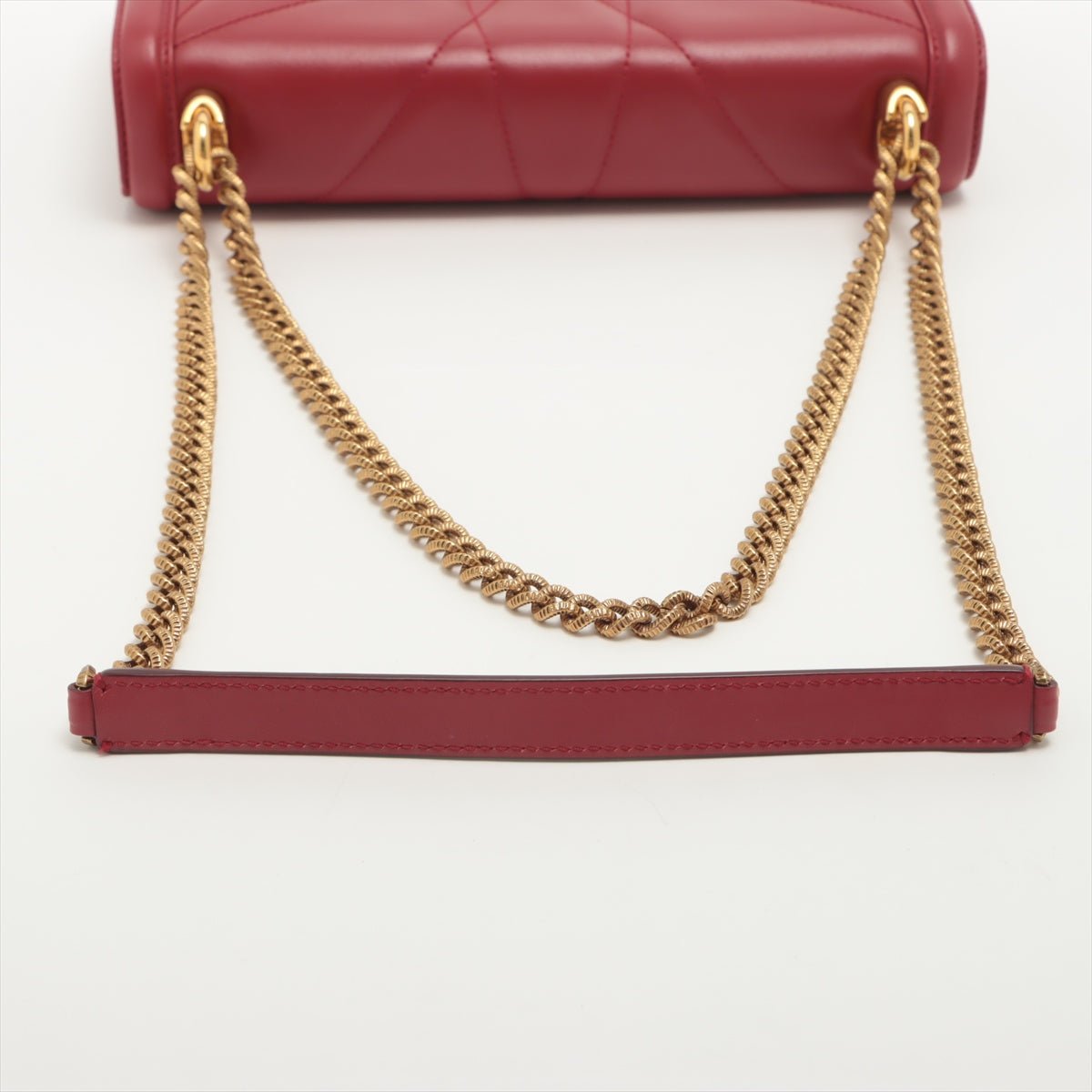 Second hand Dolce e Gabbana Devotion Chain Large Quilted Nappa Poppy Red Bag - Tabita Bags
