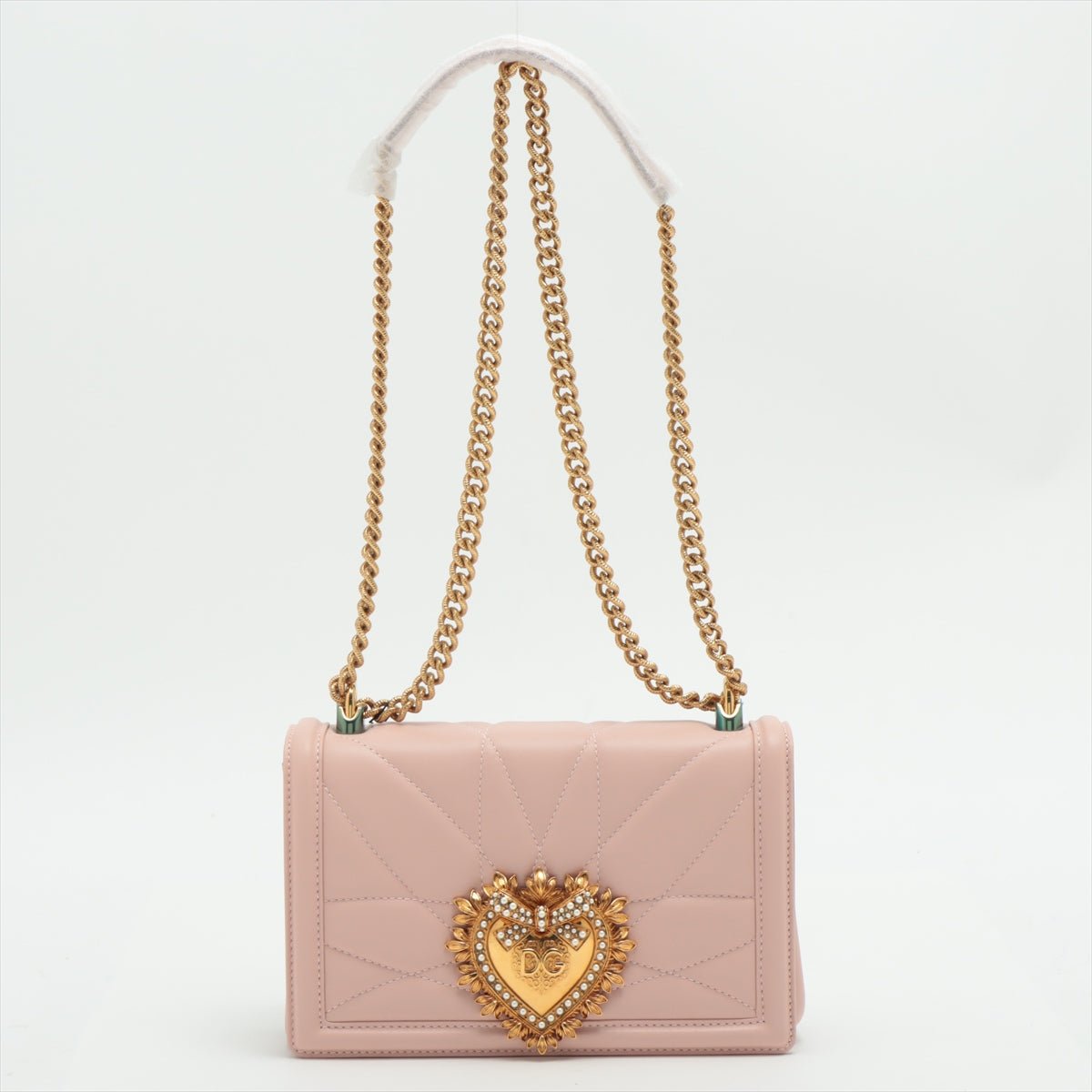 Second hand Dolce e Gabbana Devotion Medium Pink Nappa Leather - Tabita Bags