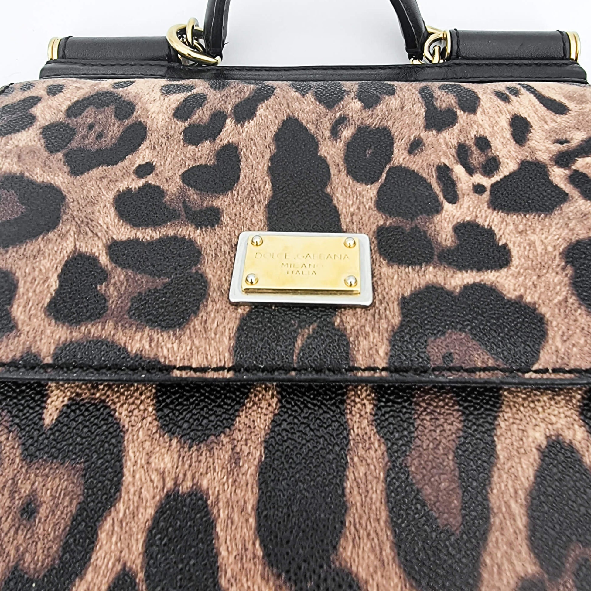 Second hand Dolce e Gabbana Dolce e Gabbana Black & Brown Leopard Print Sicily - Tabita Bags