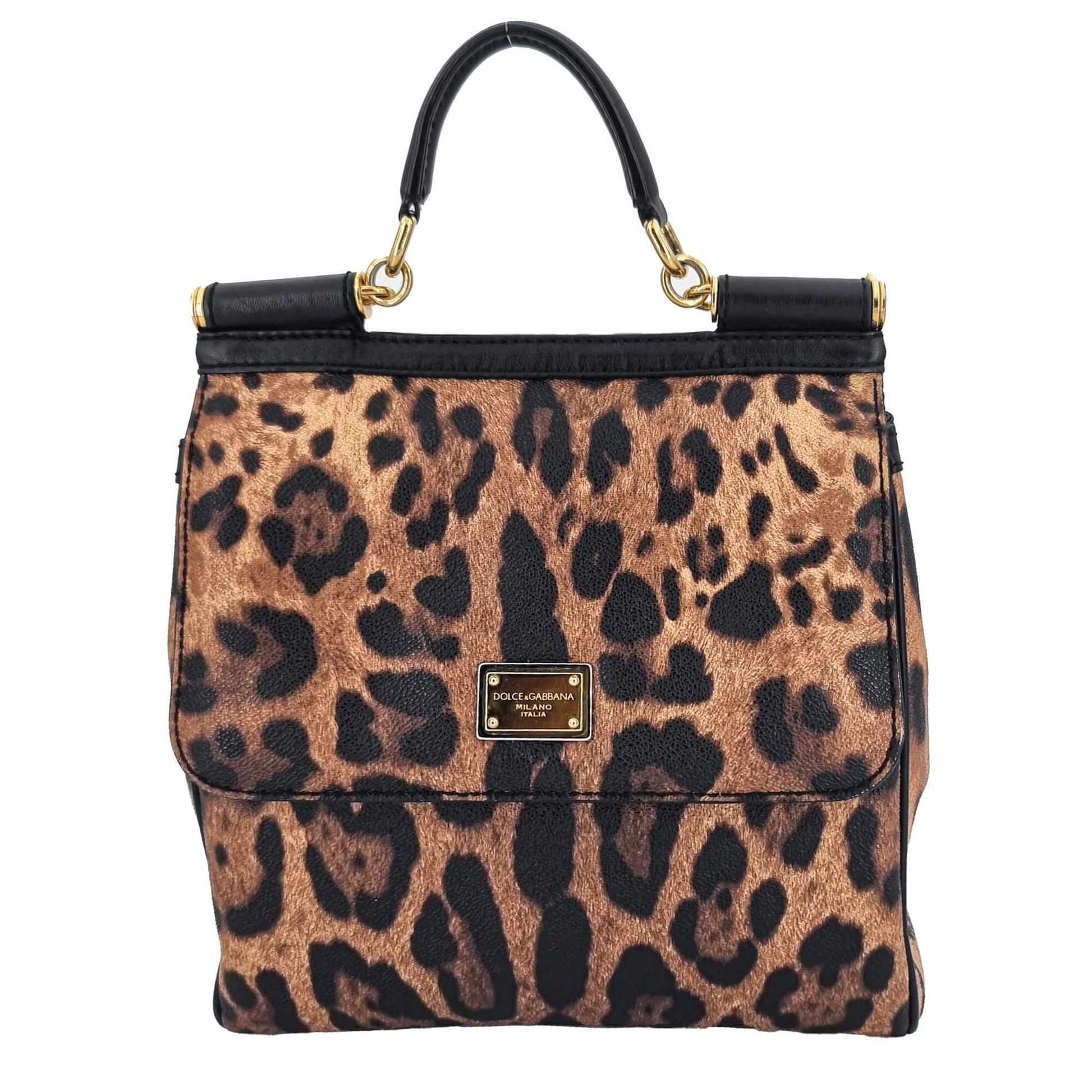 Second hand Dolce e Gabbana Dolce e Gabbana Black & Brown Leopard Print Sicily - Tabita Bags