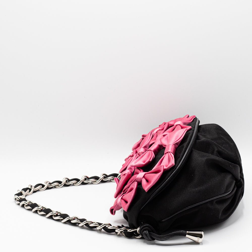 Second hand Dolce e Gabbana Evening Bag Satin Black and Fucsia - Tabita Bags