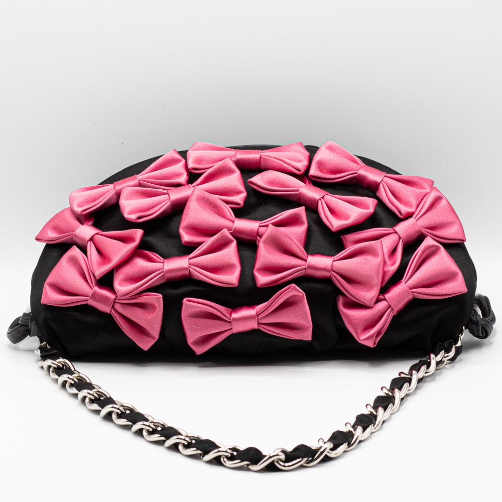 Second hand Dolce e Gabbana Evening Bag Satin Black and Fucsia - Tabita Bags