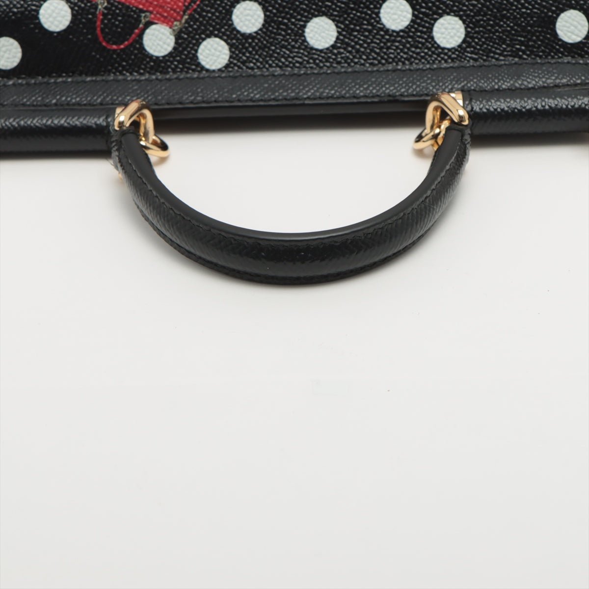 Second hand Dolce e Gabbana Sicily Polka Dots Small Dauphine Leather Black Bag - Tabita Bags