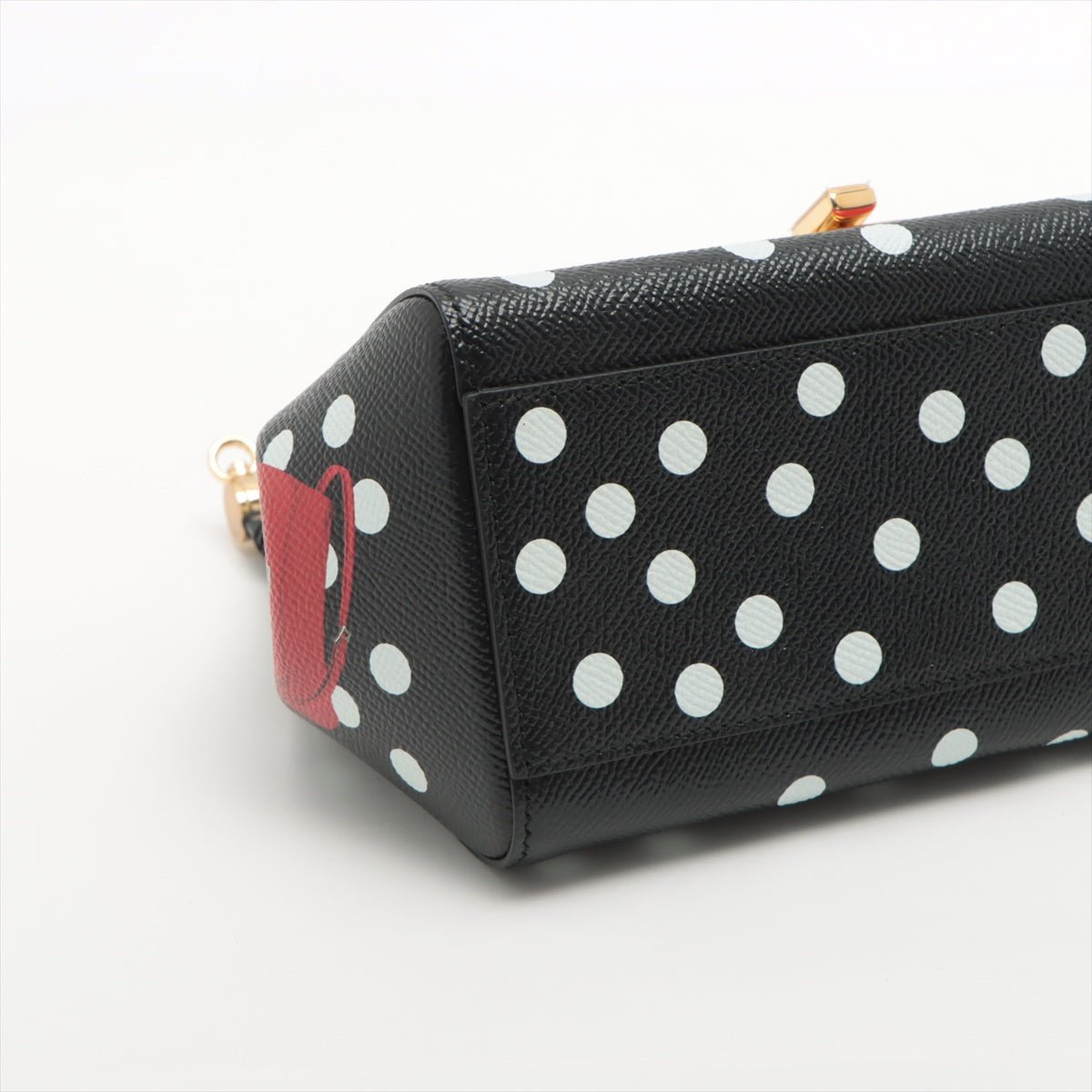 Second hand Dolce e Gabbana Sicily Polka Dots Small Dauphine Leather Black Bag - Tabita Bags