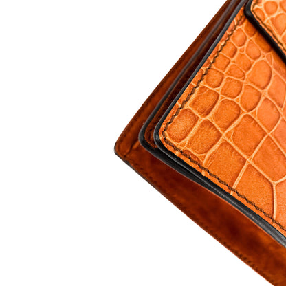 Second hand Etro Flap Crossbody Moc Croc Leather Caramel - Tabita Bags