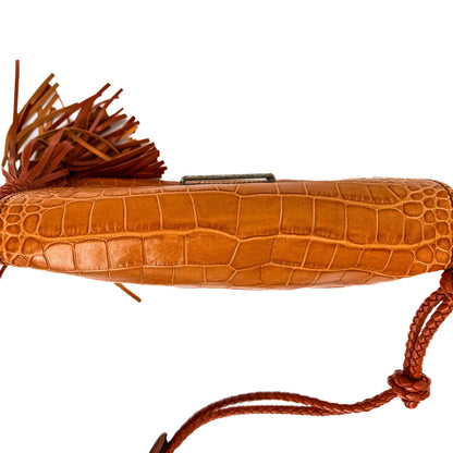 Second hand Etro Flap Crossbody Moc Croc Leather Caramel - Tabita Bags