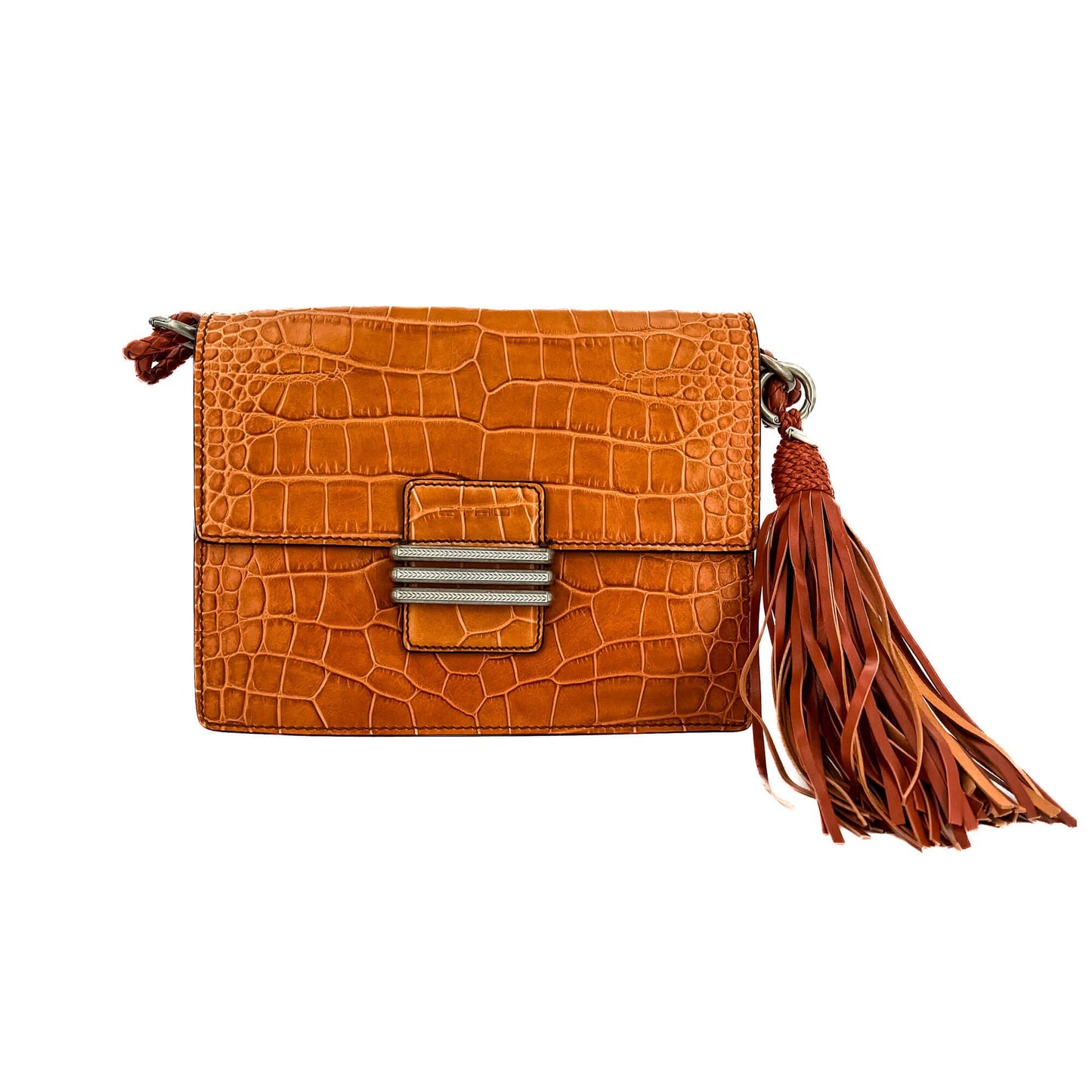 Second hand Etro Flap Crossbody Moc Croc Leather Caramel - Tabita Bags