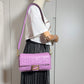 Second hand Fendi Baguette Medium FF Tridimensional Leather 2-Ways Baguette Bag Purple - Tabita Bags