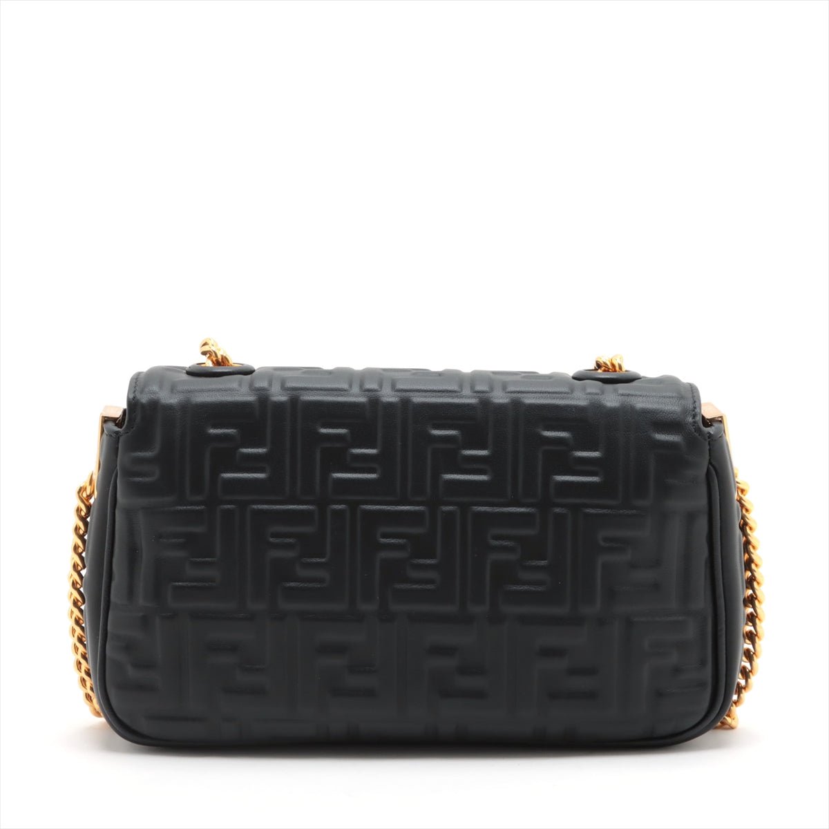 Baguette Midi Nappa Leather Black Chain Bag