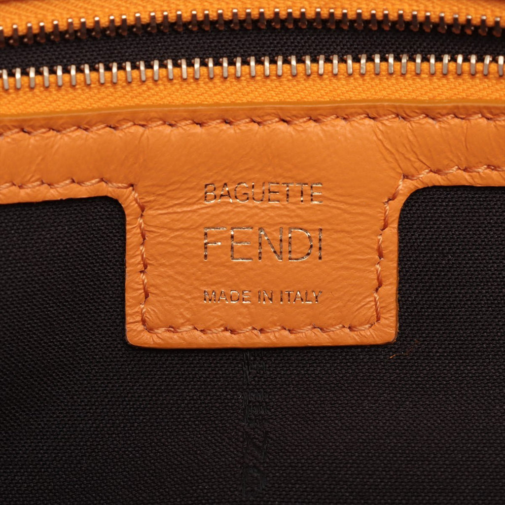 Second hand Fendi Baguette Nappa Leather Orange 2-Way Bag - Tabita Bags