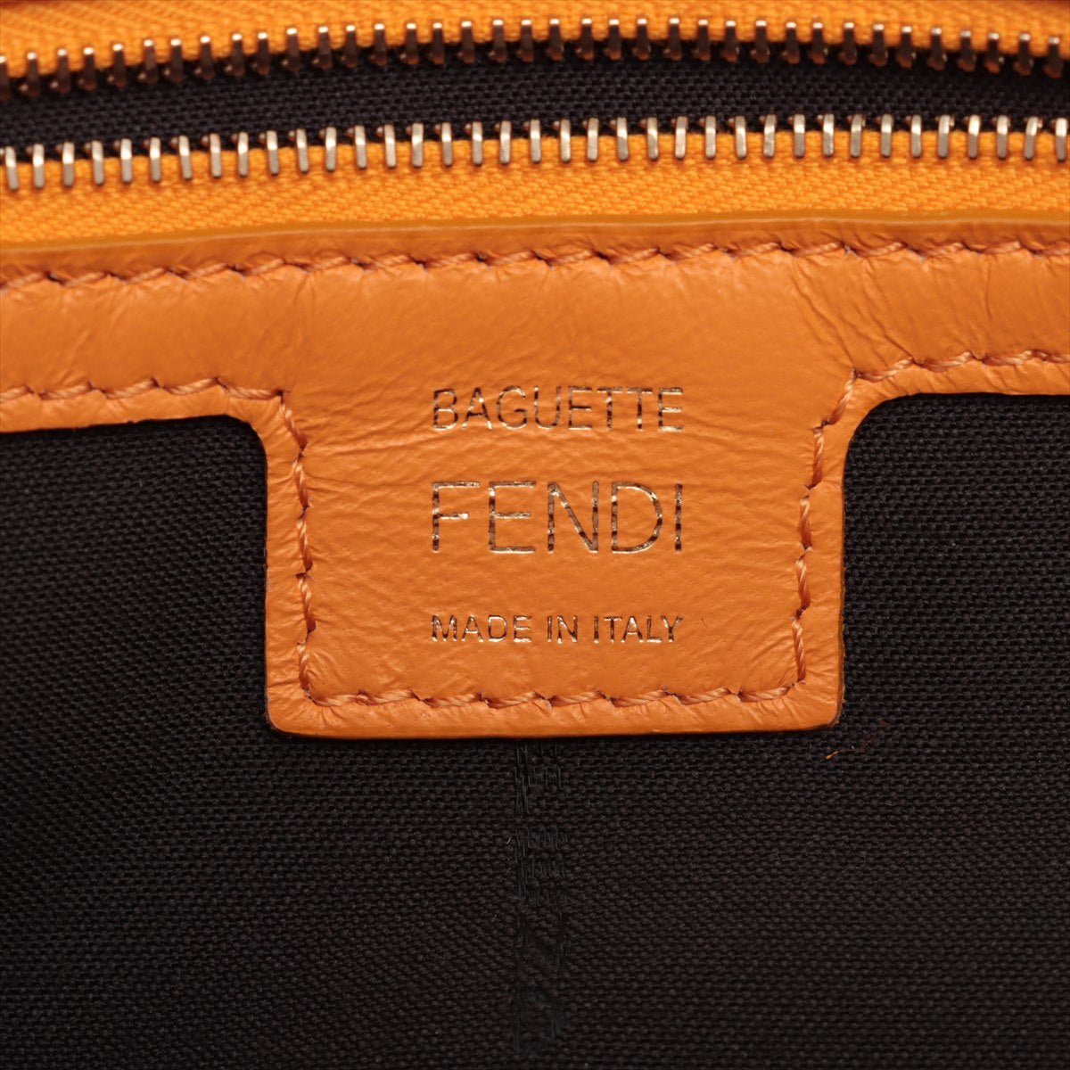 Second hand Fendi Baguette Nappa Leather Orange 2-Way Bag - Tabita Bags