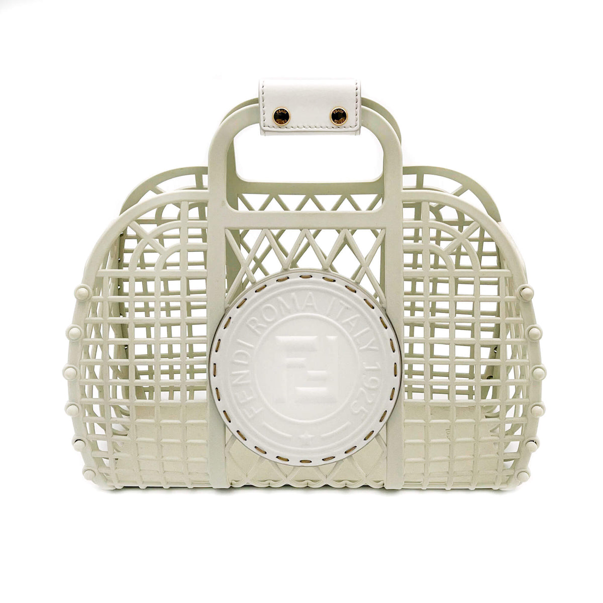 Fendi Basket Small Minibag White Recycled Plastic - Tabita Bags 