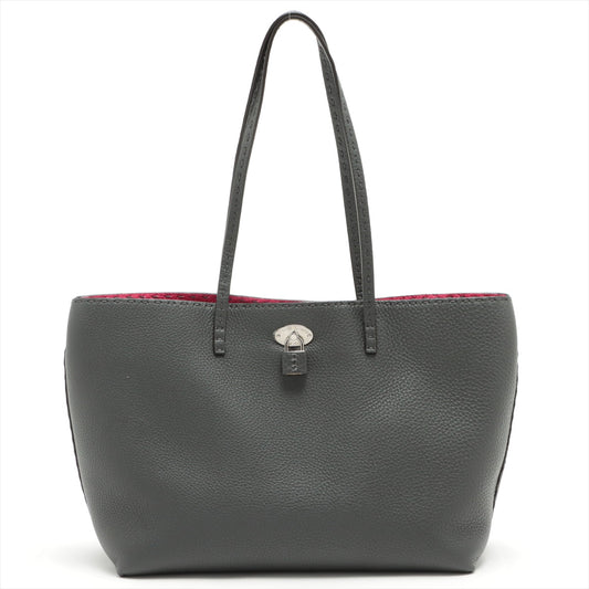 Second hand Fendi Carla Selleria Leather Grey Tote Bag - Tabita Bags
