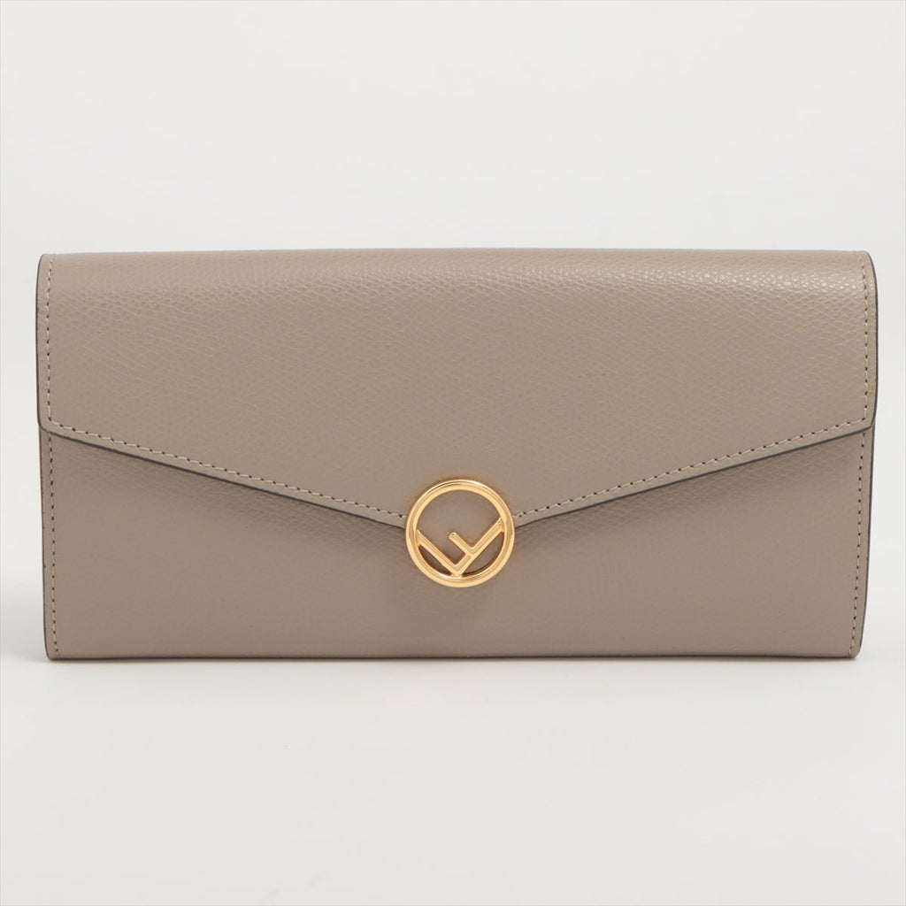Second hand Fendi Continental Leather Wallet Beige - Tabita Bags