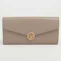 Second hand Fendi Continental Leather Wallet Beige - Tabita Bags