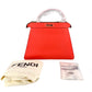 Second hand Fendi Peekaboo ISeeU Medium Leather Beige & Orange 2-Way Top-handle - Tabita Bags