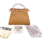 Second hand Fendi Peekaboo ISeeU Medium Leather Beige & Orange 2-Way Top-handle - Tabita Bags