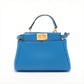 Second hand Fendi Peekaboo Micro Leather Blue 2-Way Top-handle - Tabita Bags