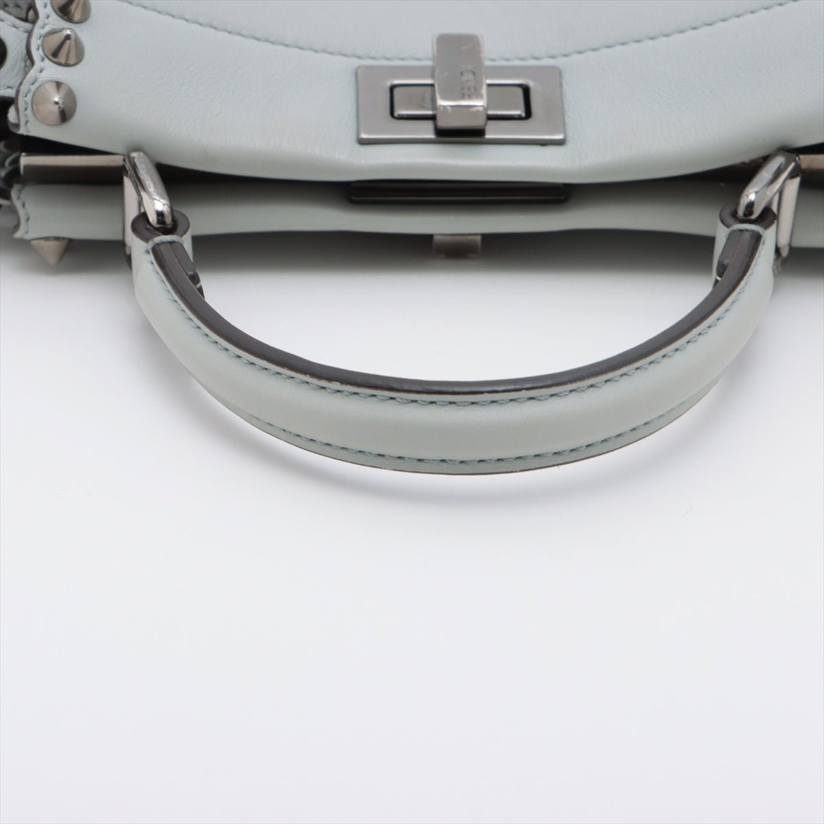 Second hand Fendi Peekaboo Mini Studded Grey Leather 2-way - Tabita Bags