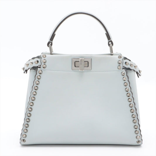 Second hand Fendi Peekaboo Mini Studded Grey Leather 2-way - Tabita Bags