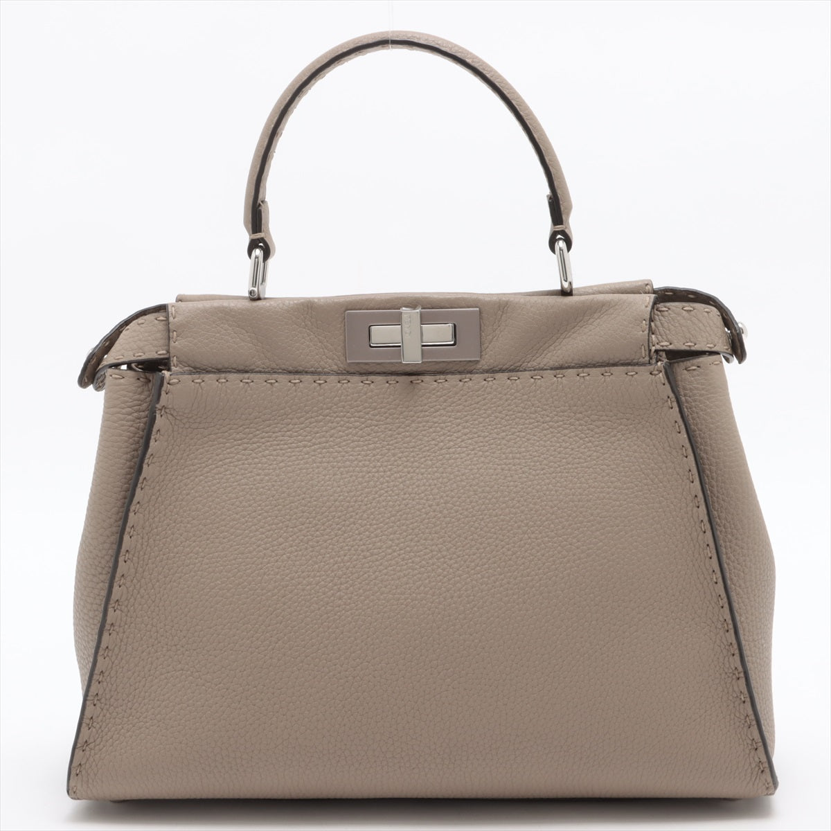 Second hand Fendi Peekaboo Regular Selleria Leather 2-way Beige - Tabita Bags