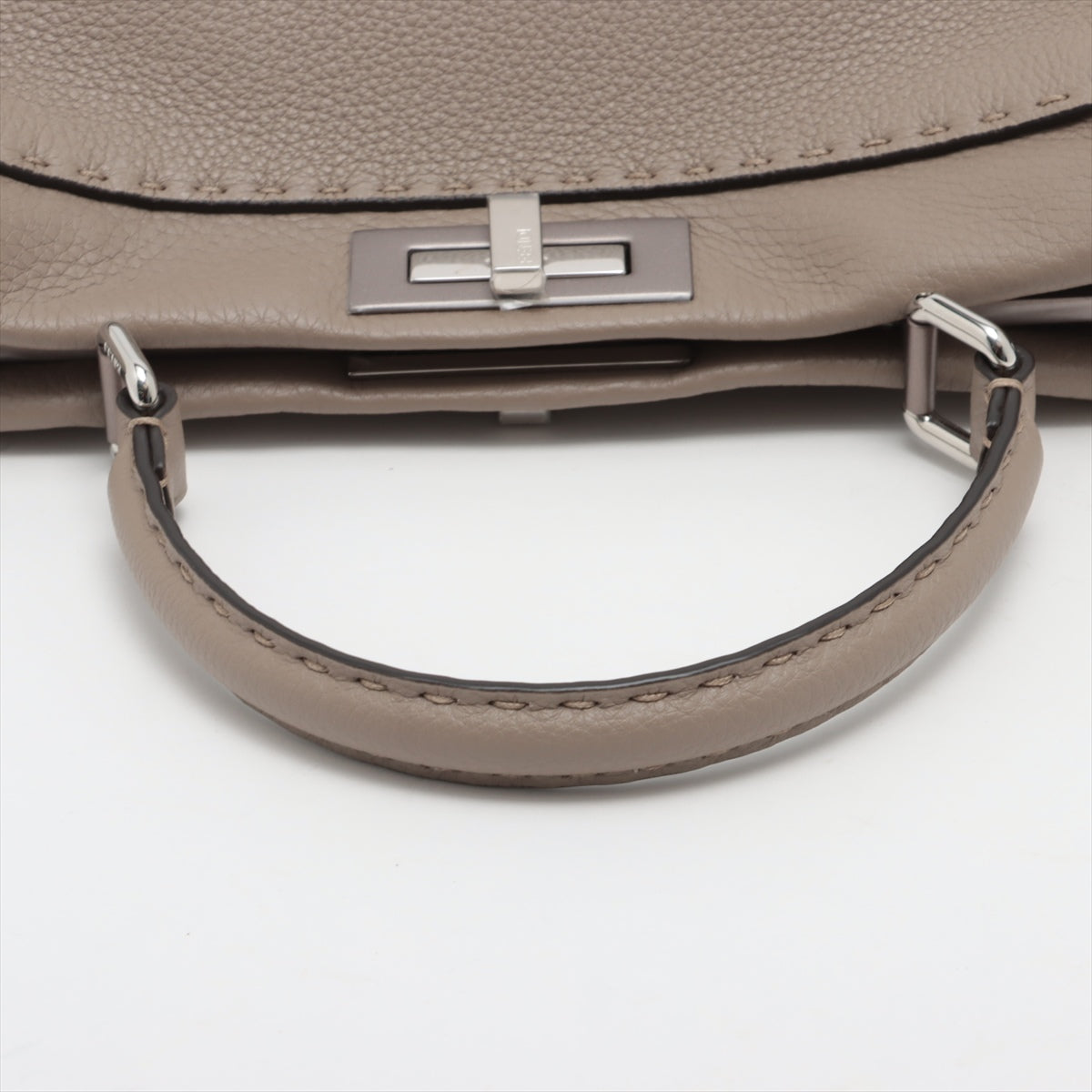 Second hand Fendi Peekaboo Regular Selleria Leather 2-way Beige - Tabita Bags