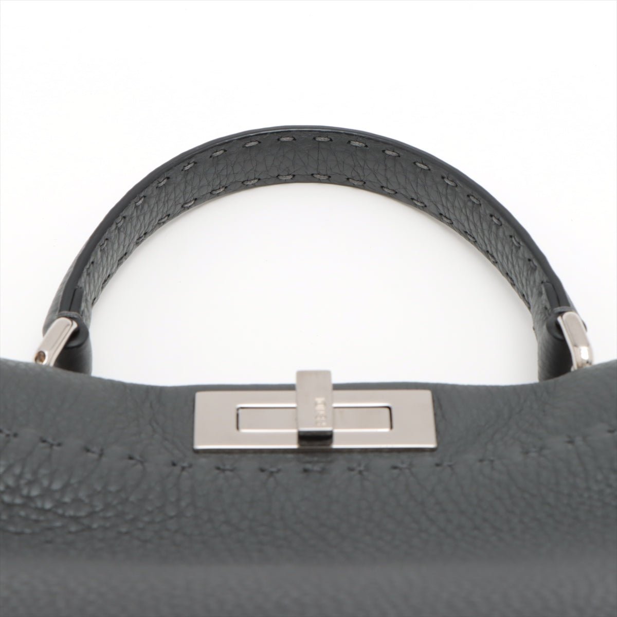 Second hand Fendi Peekaboo Regular Selleria Leather 2-way Grey - Tabita Bags