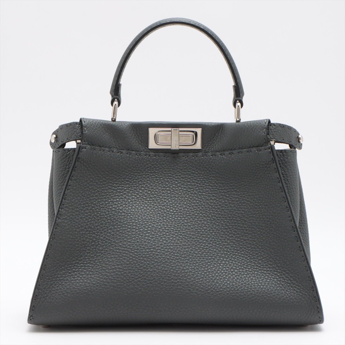 Second hand Fendi Peekaboo Regular Selleria Leather 2-way Grey - Tabita Bags