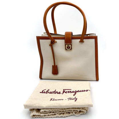 Second hand Ferragamo White Leather Tote - Tabita Bags