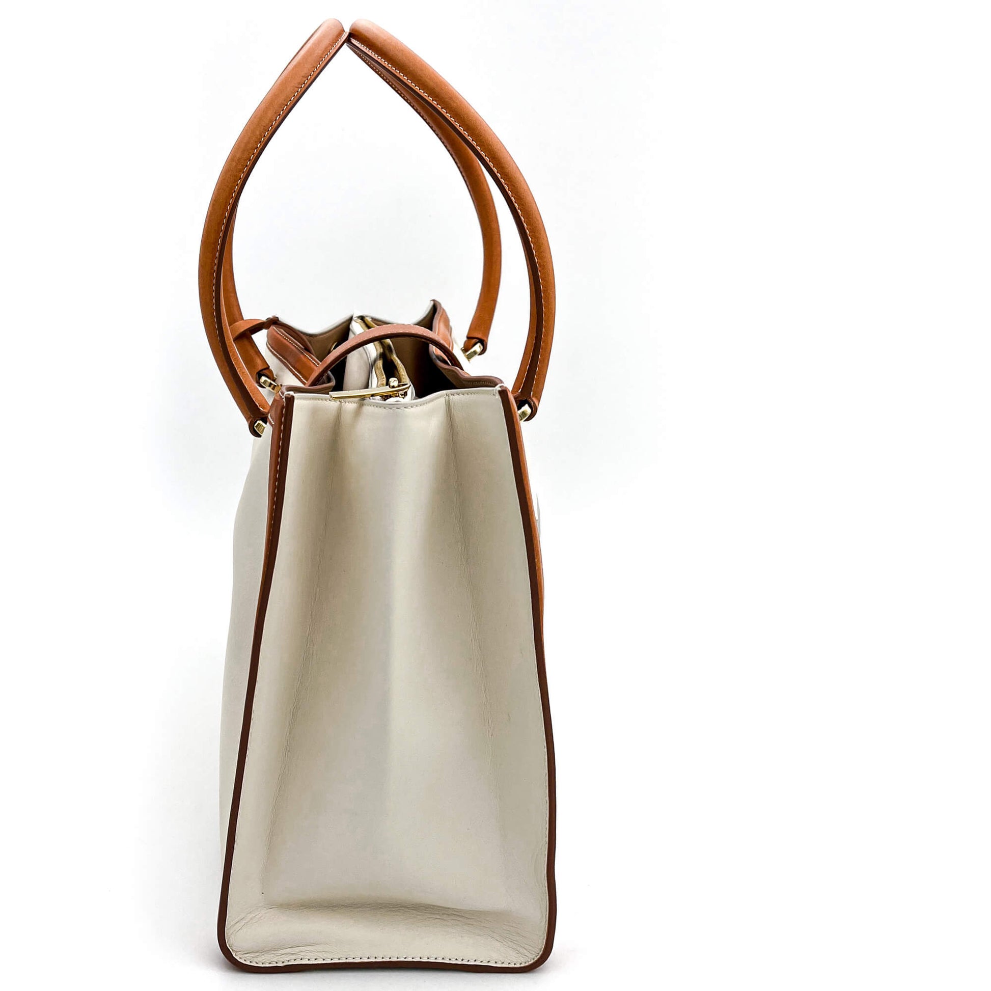 Second hand Ferragamo White Leather Tote - Tabita Bags