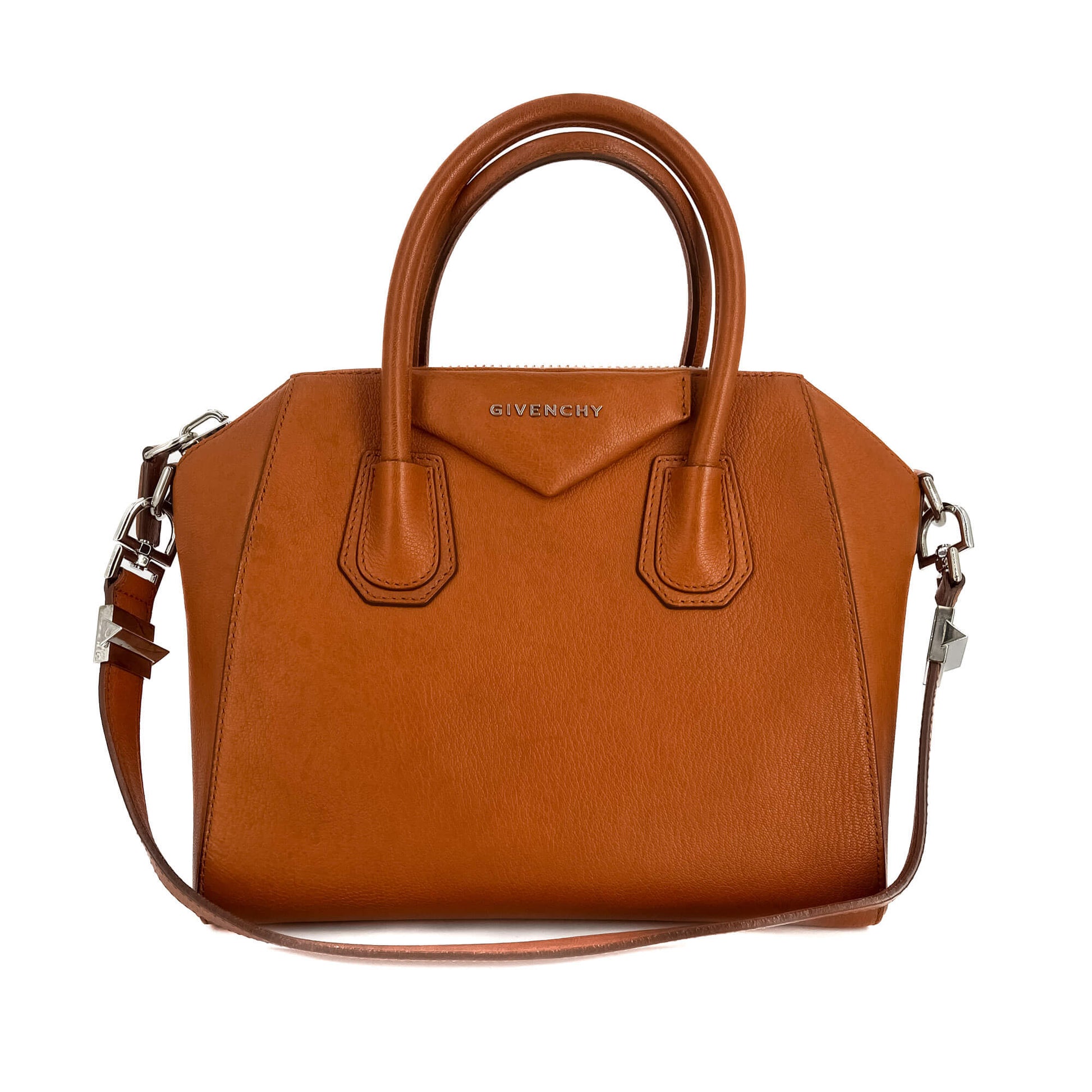 Second hand Givenchy Antigona Small Leather 2-Way Tote Brick Orange - Tabita Bags