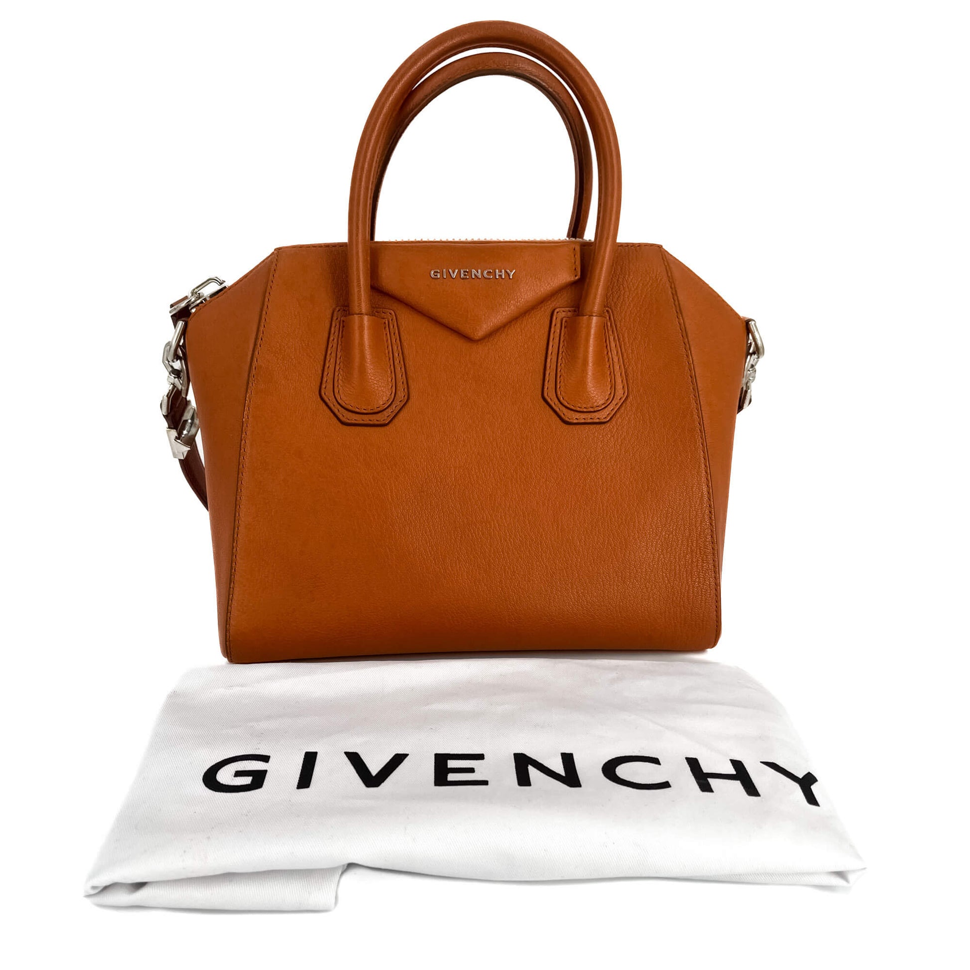 Second hand Givenchy Antigona Small Leather 2-Way Tote Brick Orange - Tabita Bags