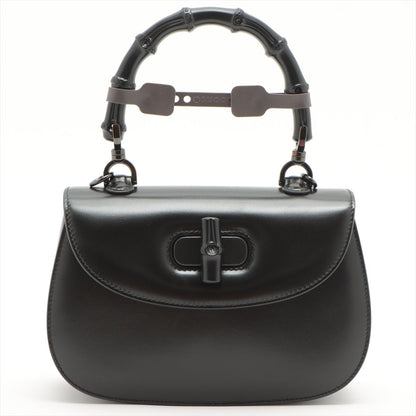 Second hand Gucci Bamboo 1947 Black Leather 2-way Handbag - Tabita Bags