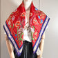 Second hand Gucci Campanule Cent GG Flora Print Silk Foulard Red - Tabita Bags